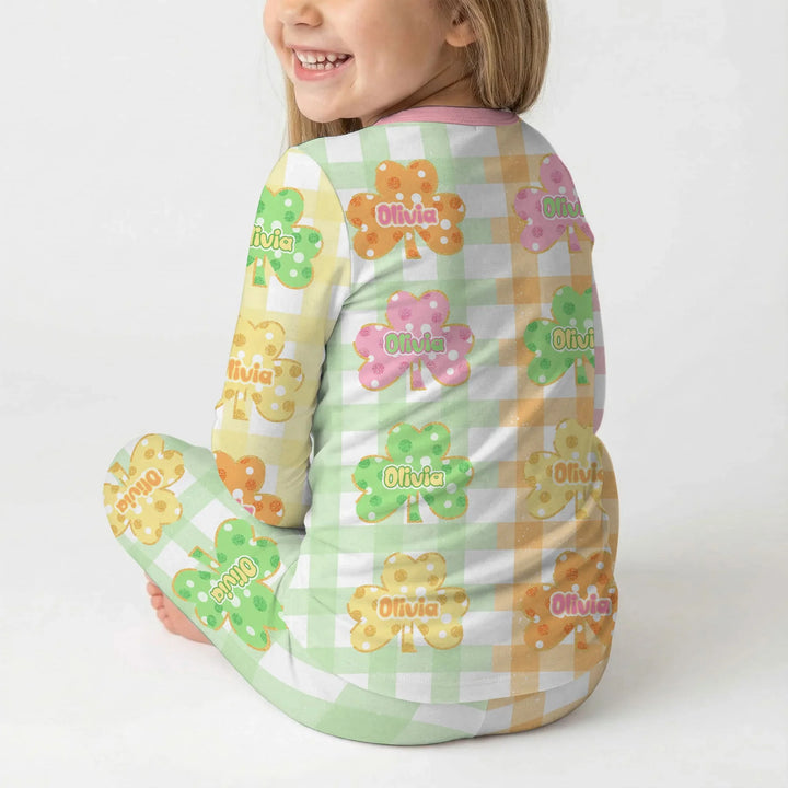 Zweiteiliges Langarm-Pyjama-Set mit Sommerfrüchten