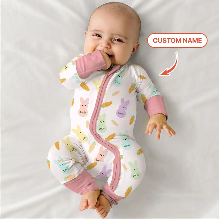 Custom Name Easter Bunny Bamboo Convertible Zippy
