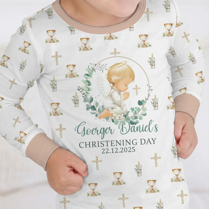 Zweiteiliges Langarm-Pyjama-Set mit Sommerfrüchten