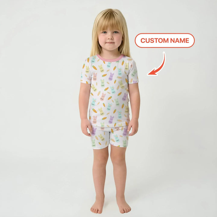 Zweiteiliges Pyjama-Set mit kurzen Ärmeln und Shorts im Sommer-Design