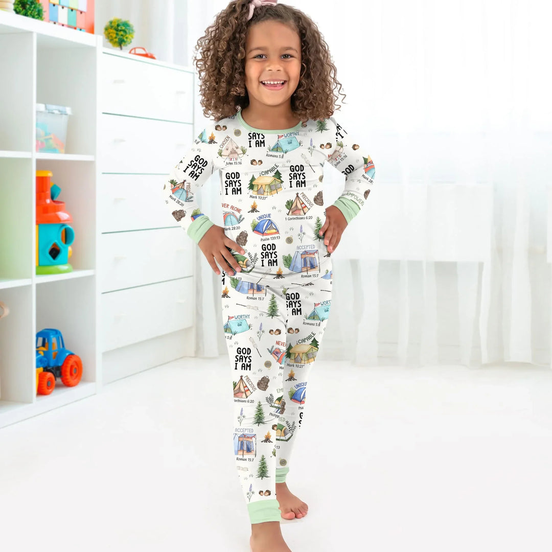 Zweiteiliges Langarm-Pyjama-Set mit Sommerfrüchten