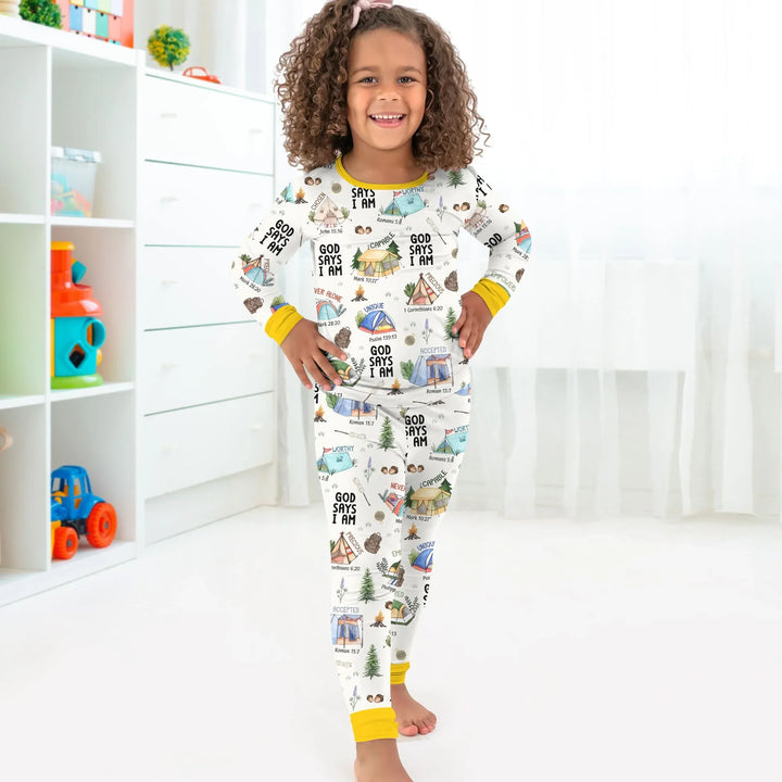 Zweiteiliges Langarm-Pyjama-Set mit Sommerfrüchten