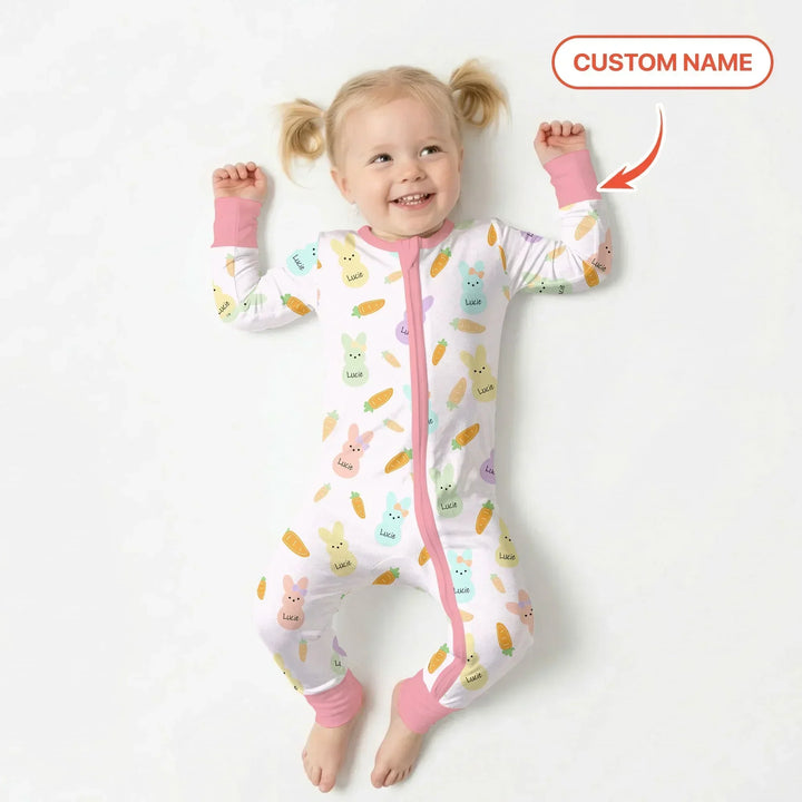 Custom Name Easter Bunny Bamboo Convertible Zippy