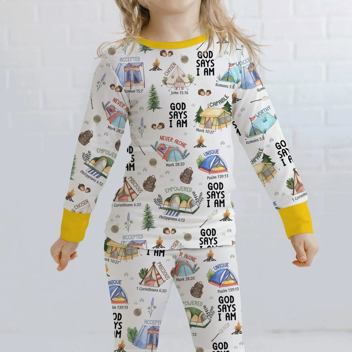 Zweiteiliges Langarm-Pyjama-Set mit Sommerfrüchten