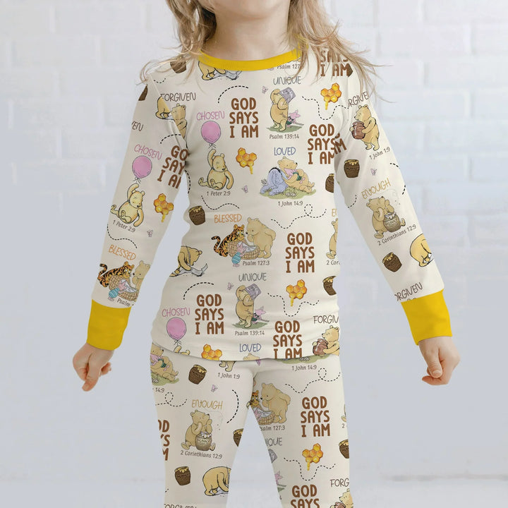 Zweiteiliges Langarm-Pyjama-Set mit Sommerfrüchten