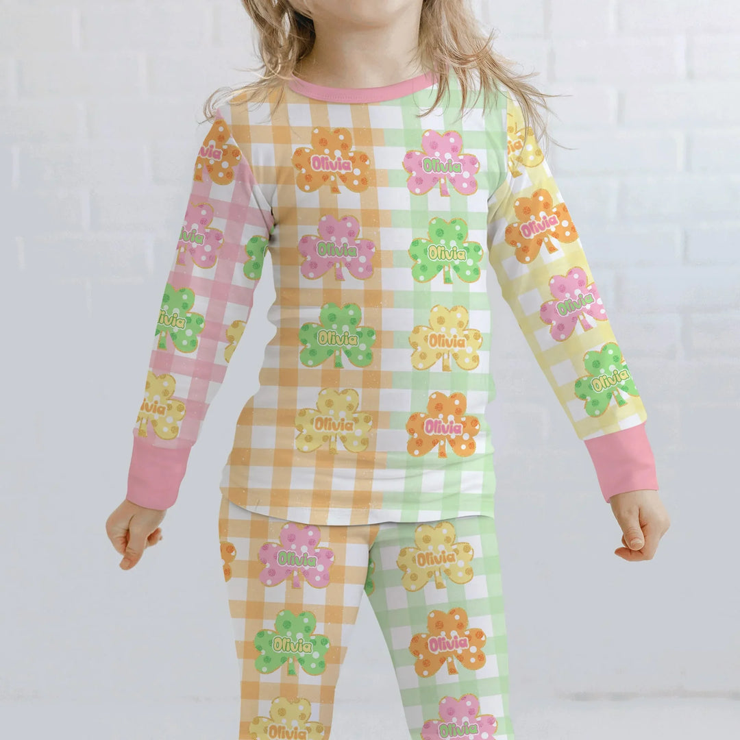 Zweiteiliges Langarm-Pyjama-Set mit Sommerfrüchten