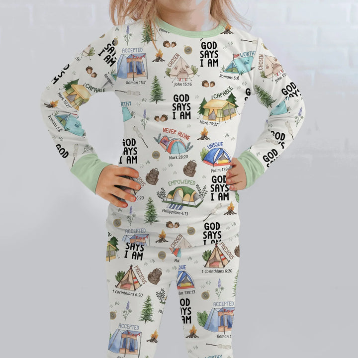Zweiteiliges Langarm-Pyjama-Set mit Sommerfrüchten