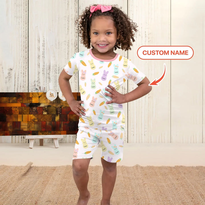 Zweiteiliges Pyjama-Set mit kurzen Ärmeln und Shorts im Sommer-Design