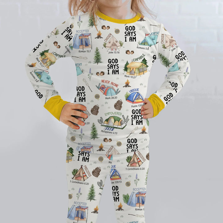 Zweiteiliges Langarm-Pyjama-Set mit Sommerfrüchten