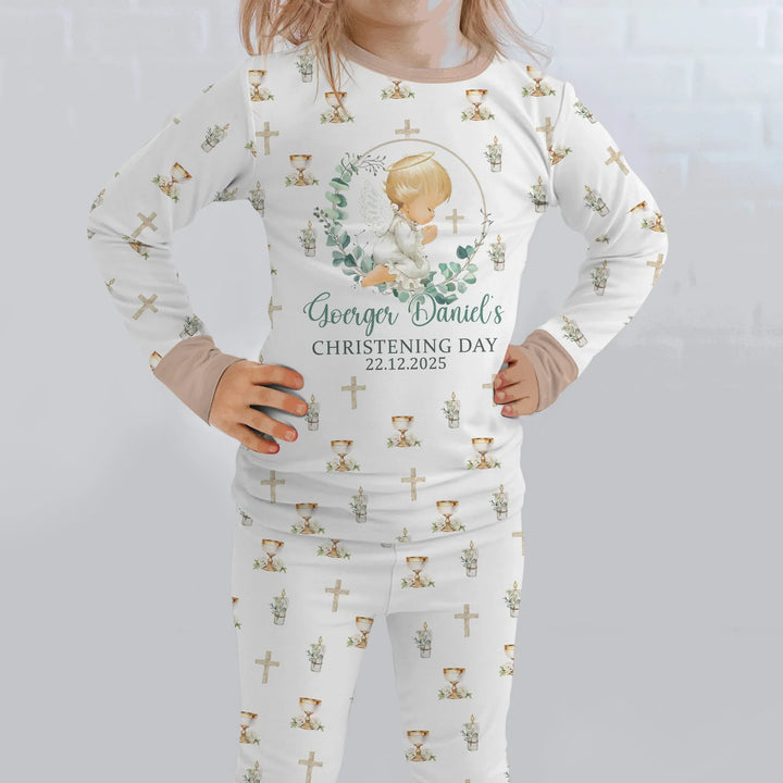 Zweiteiliges Langarm-Pyjama-Set mit Sommerfrüchten