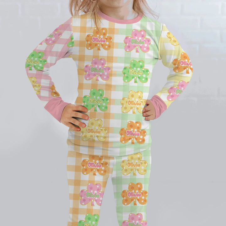 Zweiteiliges Langarm-Pyjama-Set mit Sommerfrüchten