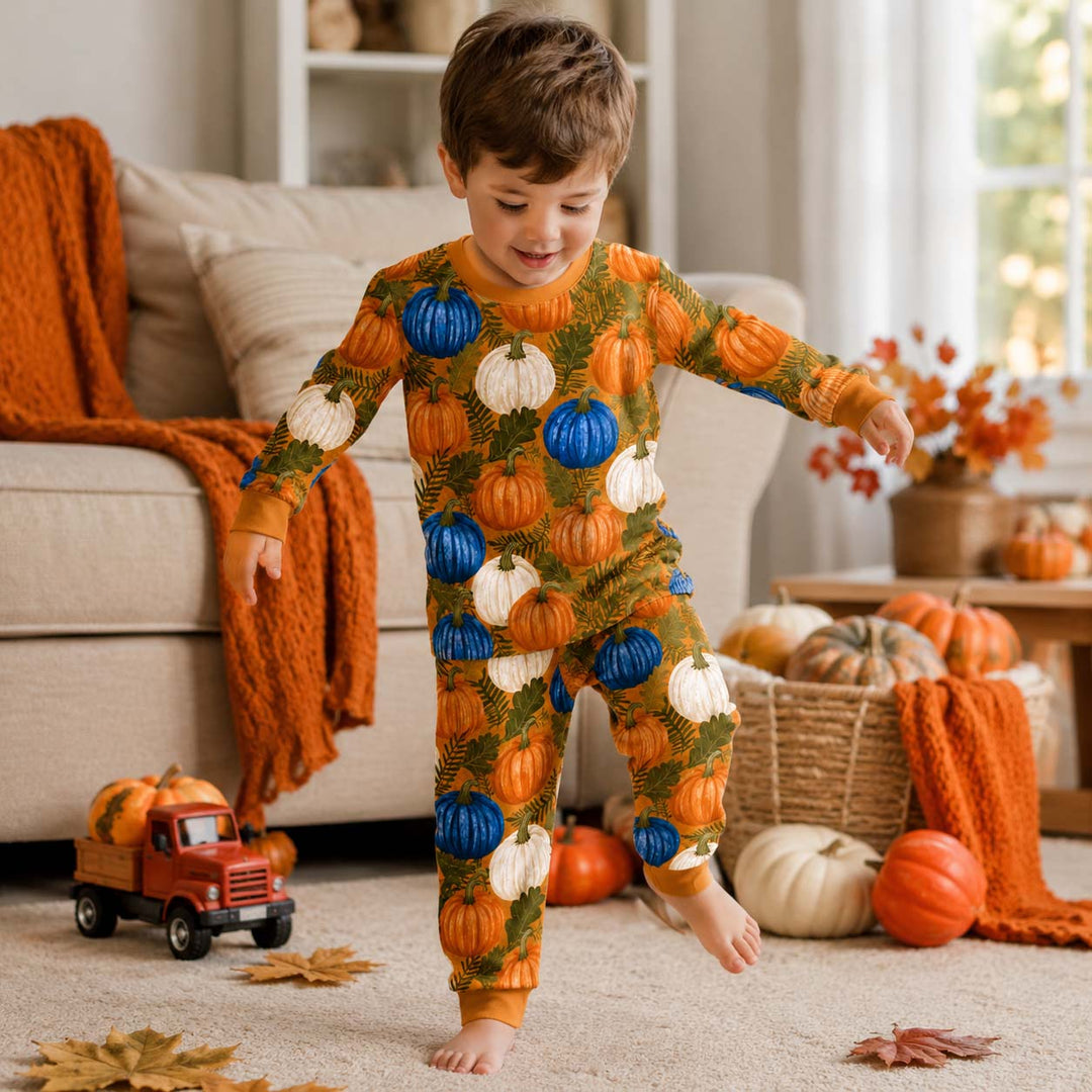 Autumn Forest Walk Bamboo Two Piece Long Sleeve Pajama Set