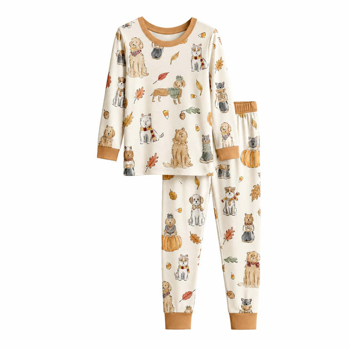 Autumn Pet Friends Bamboo Two Piece Long Sleeve Pajama Set
