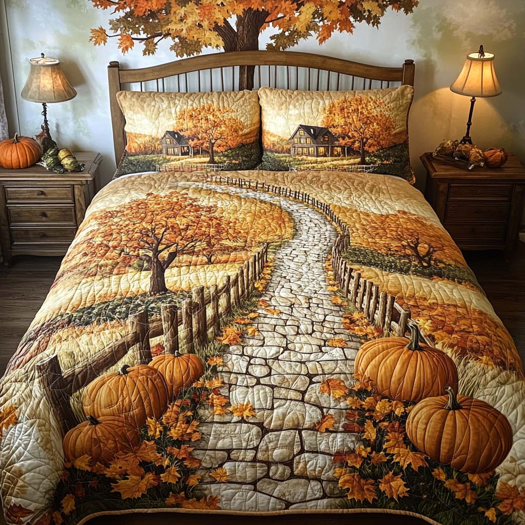 Autumn Tranquil Path Bamboo Quilt Bedding Set