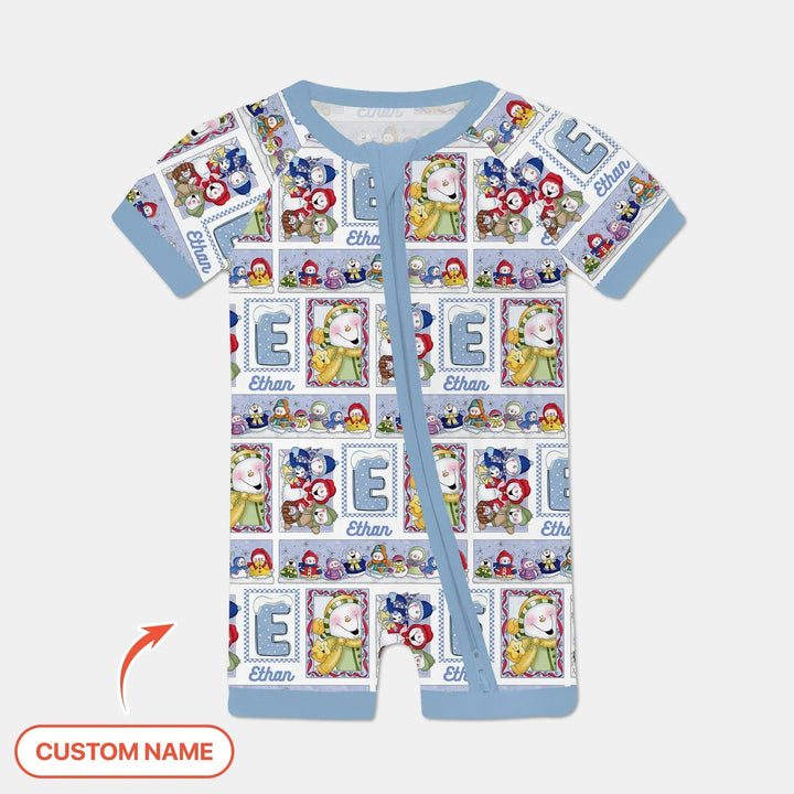 Frosty Friends Custom Name Bamboo Shorty Zippy