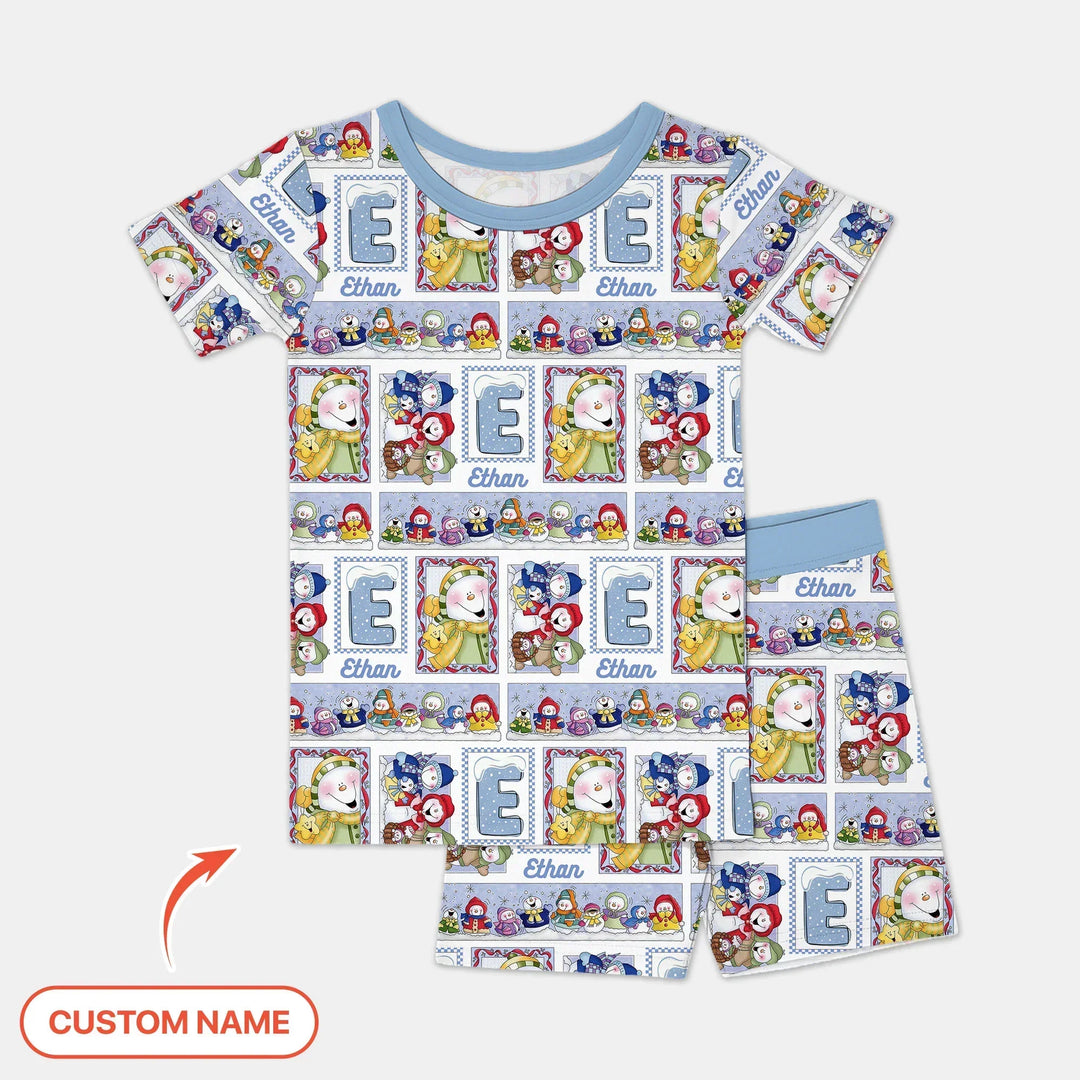 Zweiteiliges Pyjama-Set mit kurzen Ärmeln und Shorts im Sommer-Design