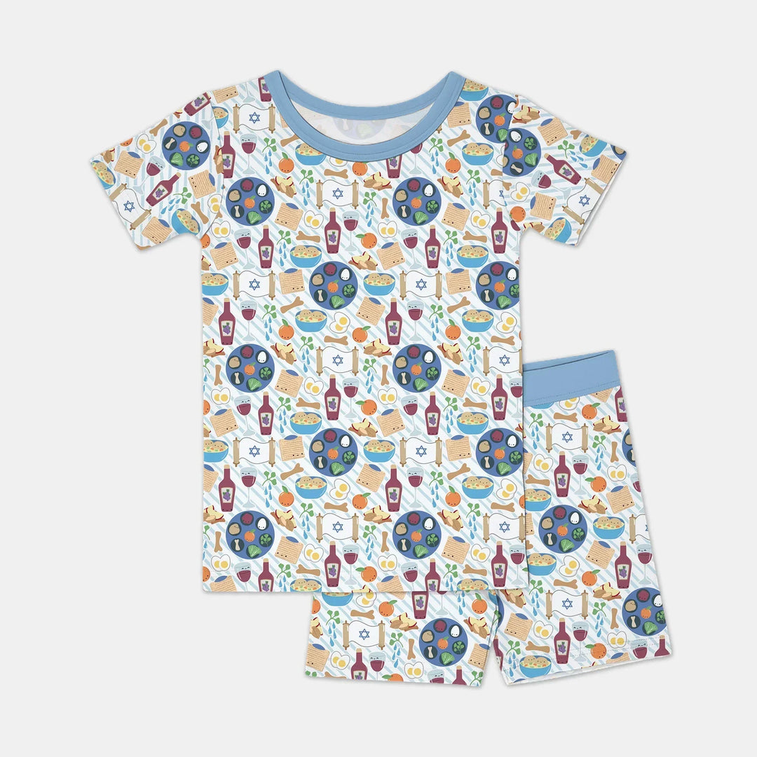 Template Zweiteiliges Pyjama-Set mit kurzen Ärmeln und Shorts