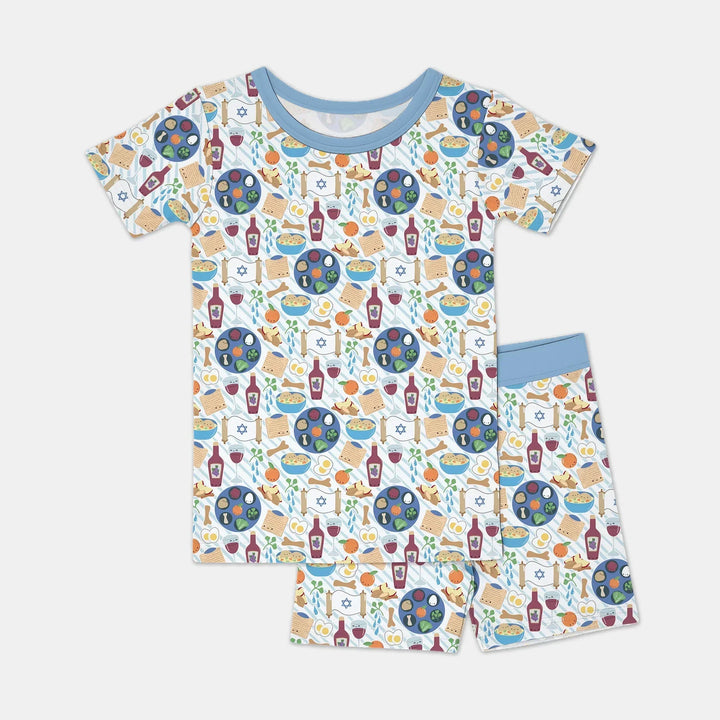 Template Zweiteiliges Pyjama-Set mit kurzen Ärmeln und Shorts