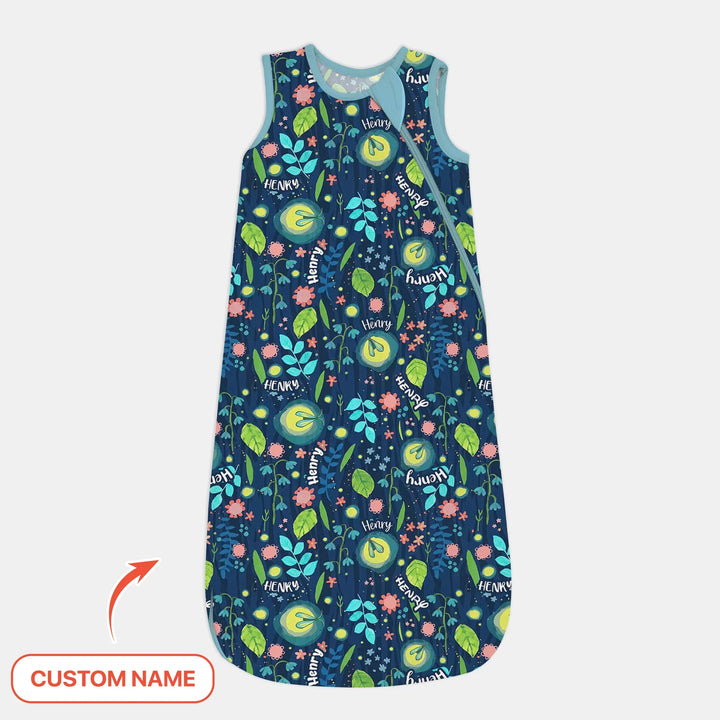Nighttime Bugs Custom Name Bamboo Sleep Bag