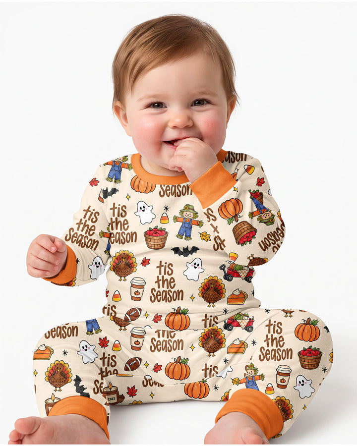Fall Tis the Season Bamboo Two Piece Long Sleeve Pajama Set