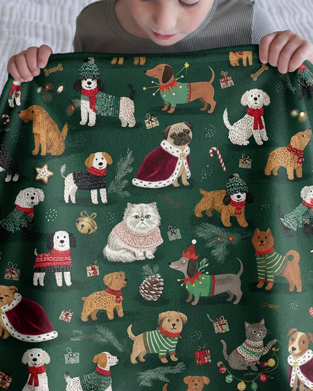 Winter Wonderland Bow Wow Bamboo Blanket
