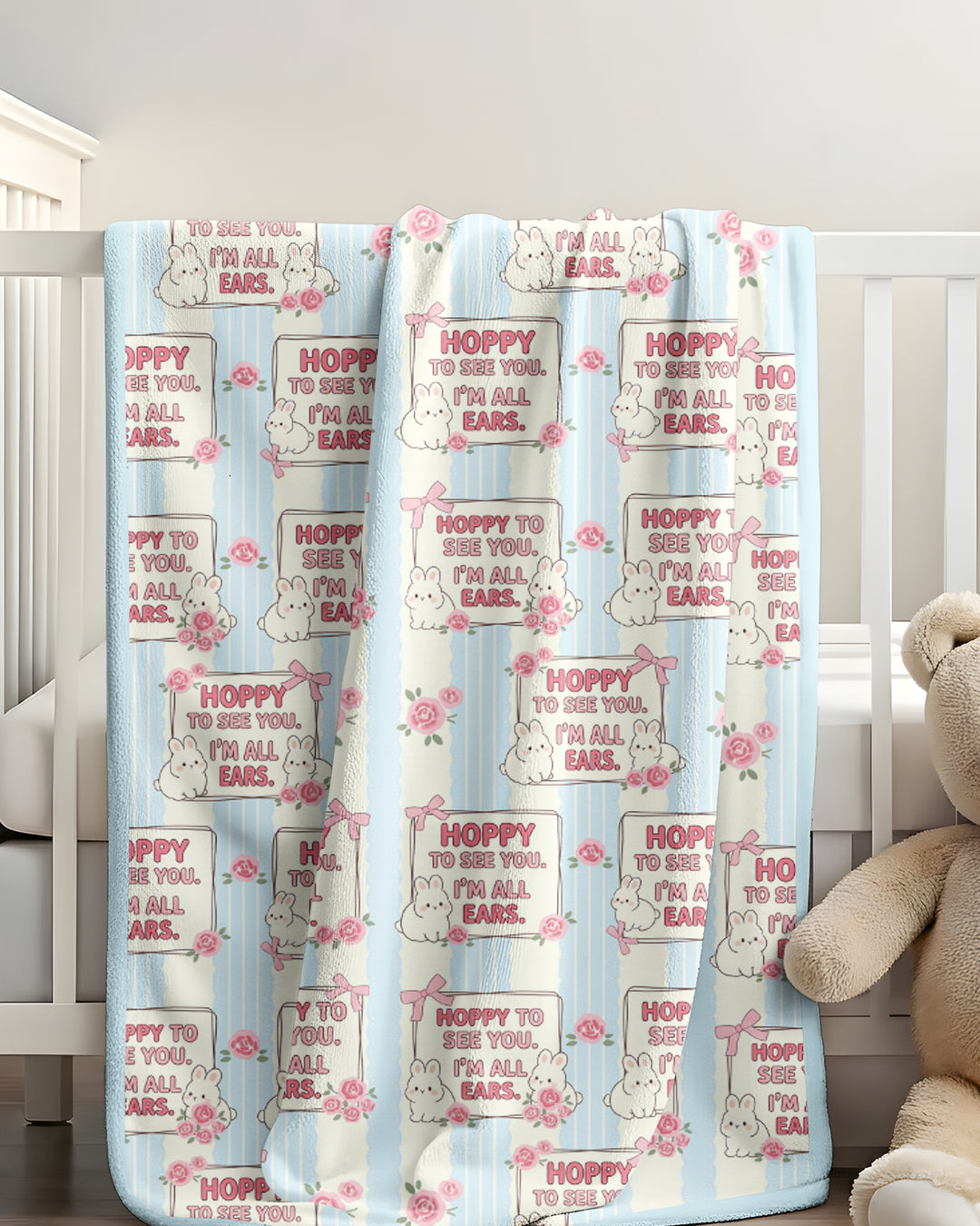 Hoppy To See You Bamboo Blanket
