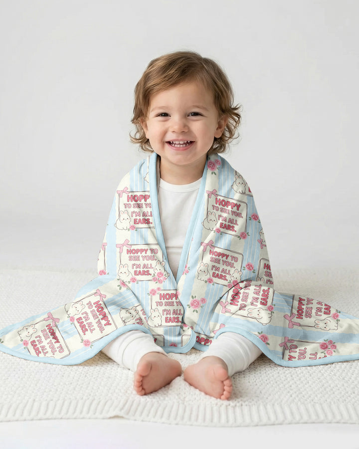 Hoppy To See You Bamboo Blanket