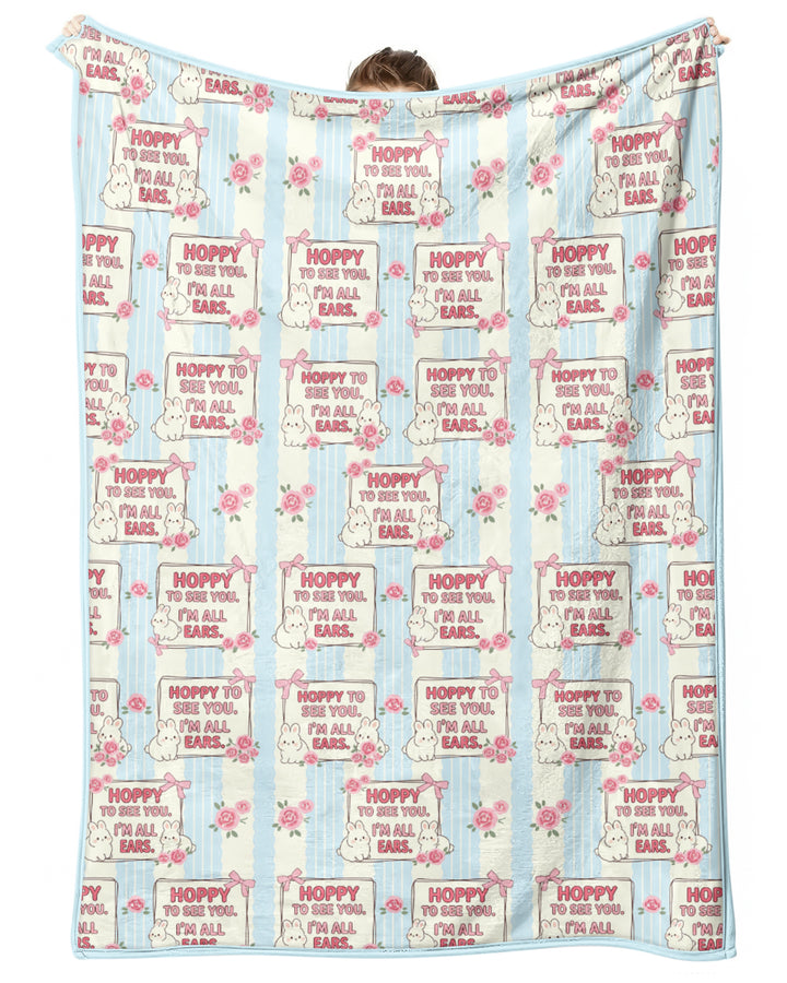 Hoppy To See You Bamboo Blanket