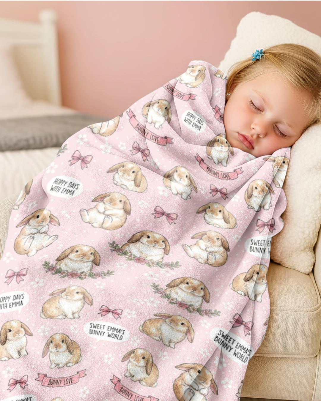 Sweet Bunny Worlds Bamboo Blanket