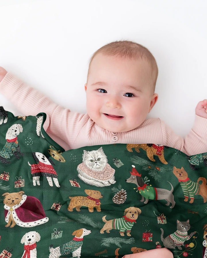 Winter Wonderland Bow Wow Bamboo Blanket