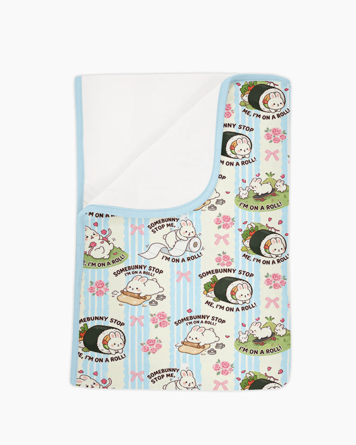 Bunny On A Roll Bamboo Blanket