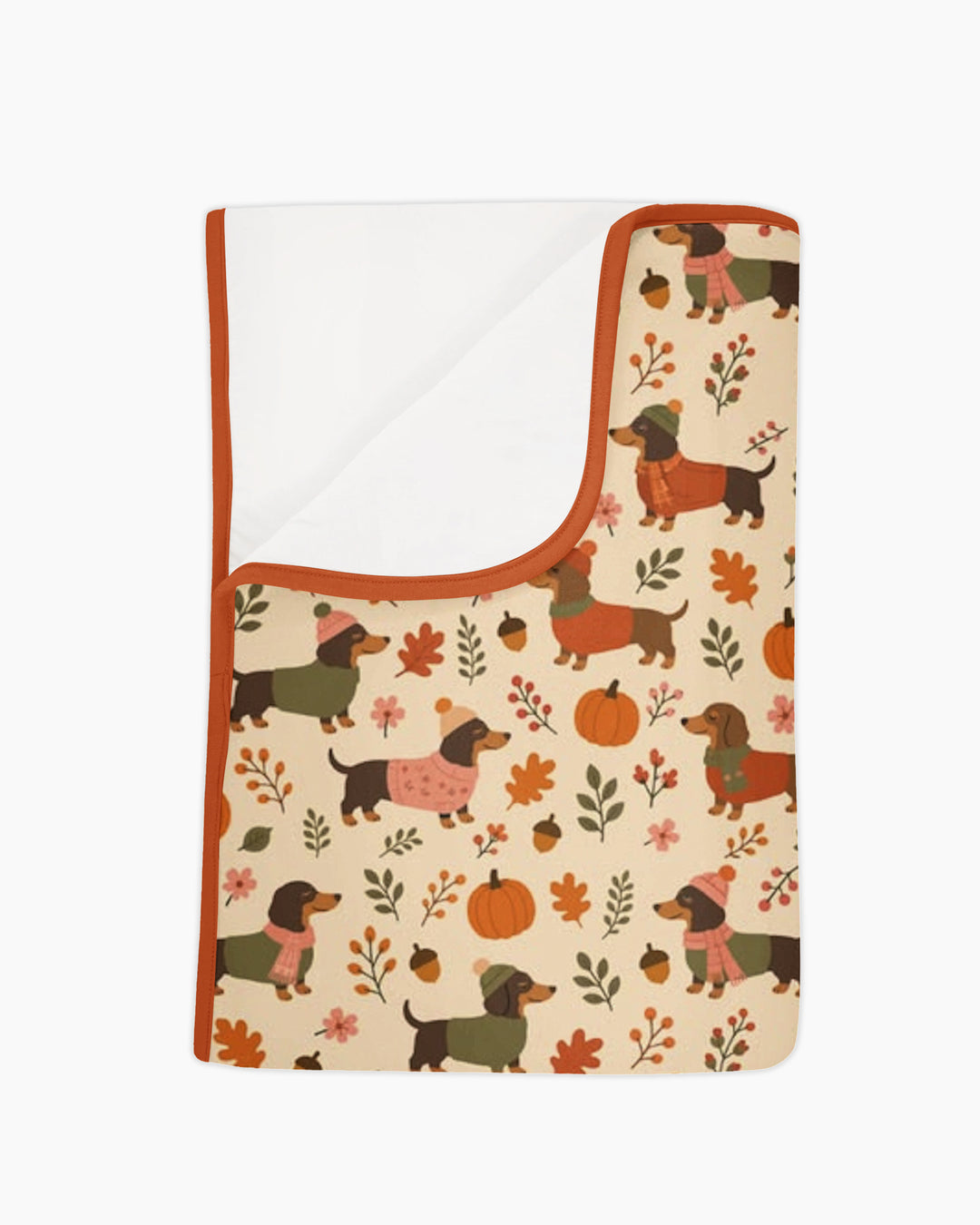 Pumpkin Patch Dachshund Bamboo Blanket