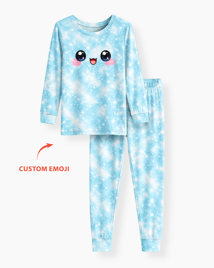 Kawaii Dumplings Emoji Bamboo Two Piece Long Sleeve Pajama Set