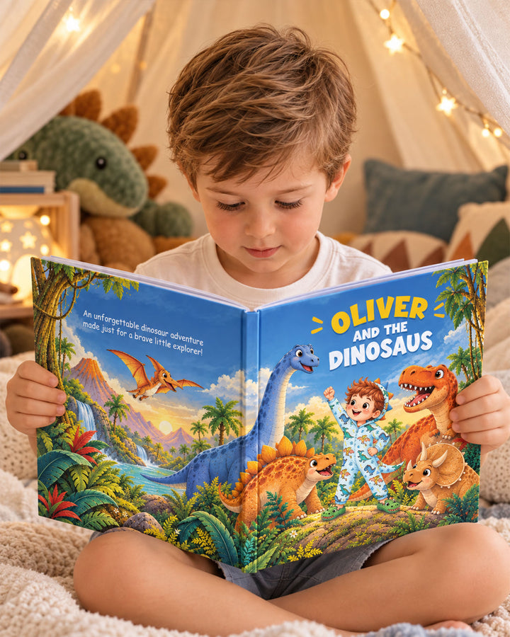 Personalized Dinosaur Storybook with Name | Birthday Gift for Boys & Girls