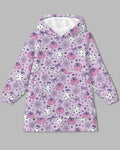 Purple Bow Ghost Halloween Bamboo Blanket Hoodie