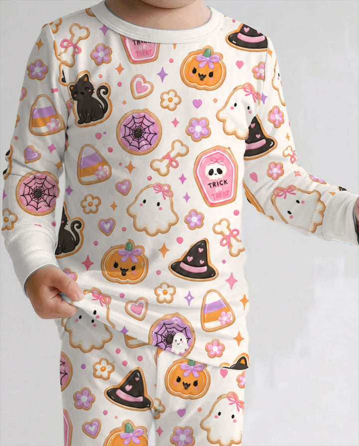 Cute Halloween Cookie Party Bamboo Two Piece Long Sleeve Pajama Set