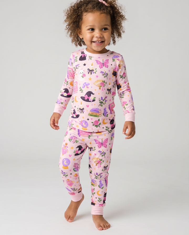 Floral Witchcraft Magic Garden Bamboo Two Piece Long Sleeve Pajama Set