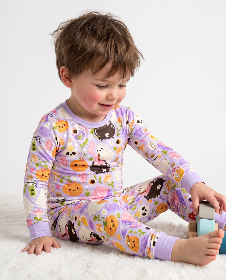 Ghost Potion Magic Garden Bamboo Two Piece Long Sleeve Pajama Set
