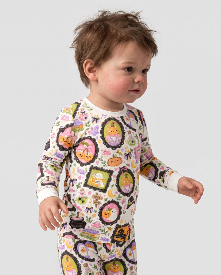 Vintage Halloween Portrait Gallery Bamboo Two Piece Long Sleeve Pajama Set