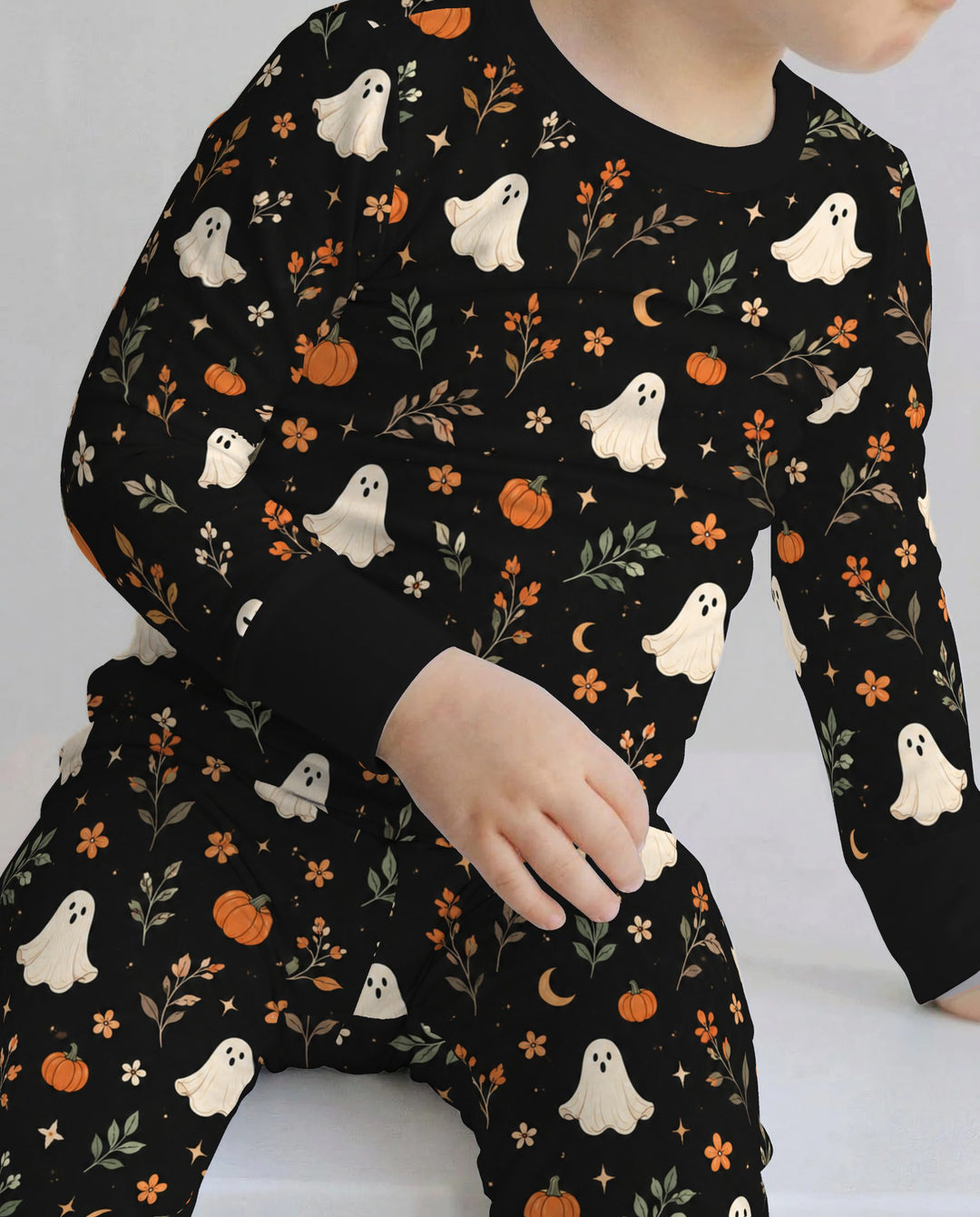 Autumn Ghost Botanical Bamboo Two Piece Long Sleeve Pajama Set