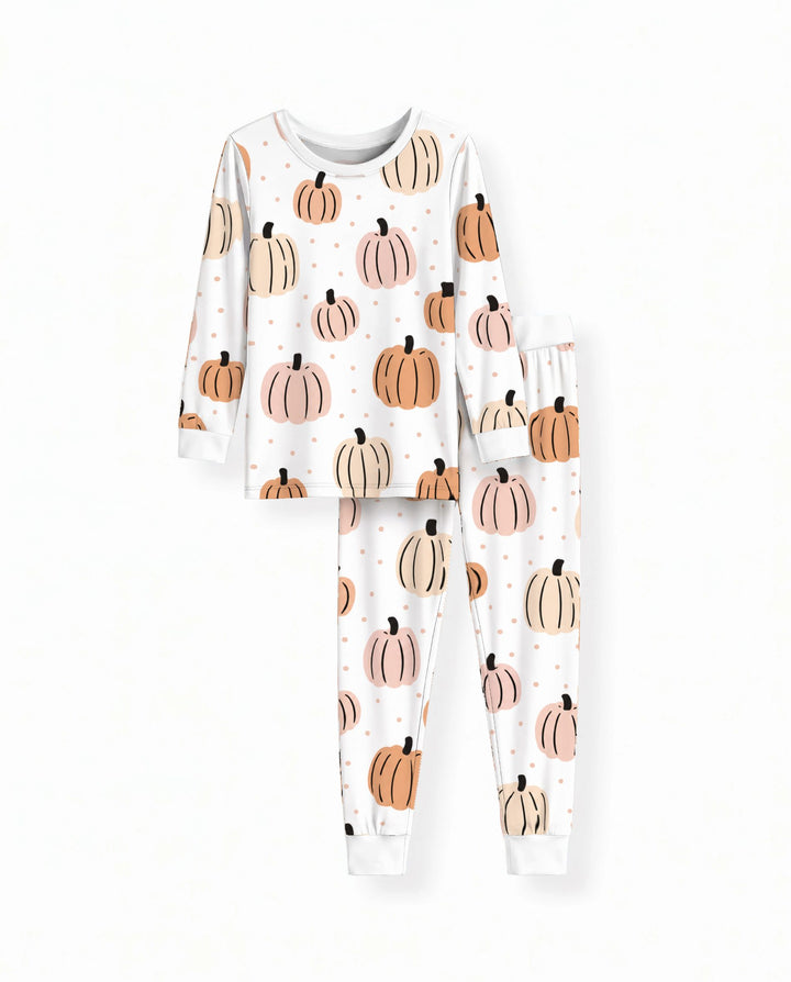 Blush Pumpkin Harvest Bamboo Two Piece Long Sleeve Pajama Set