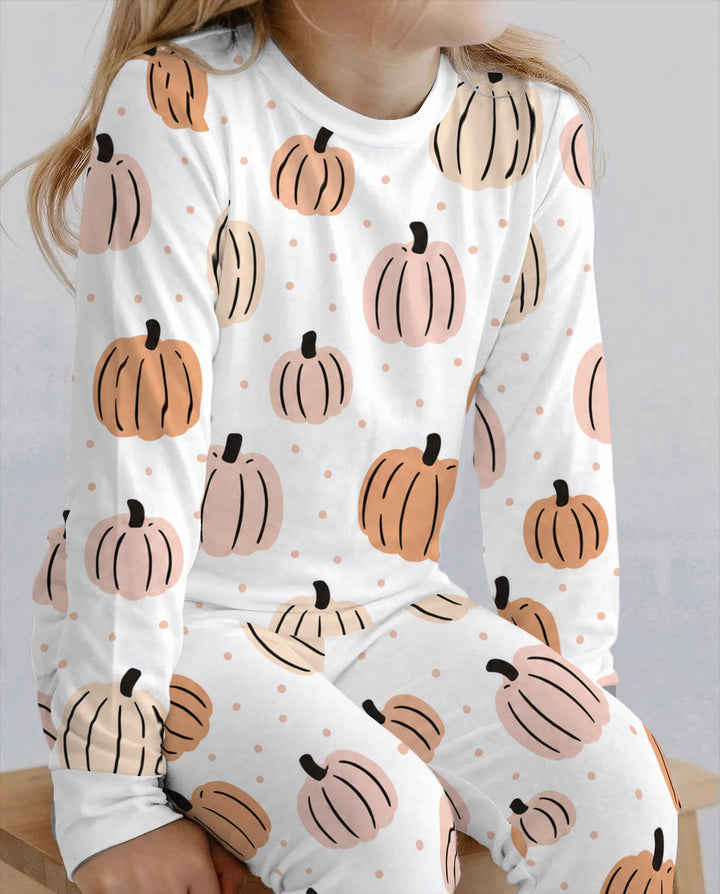 Blush Pumpkin Harvest Bamboo Two Piece Long Sleeve Pajama Set