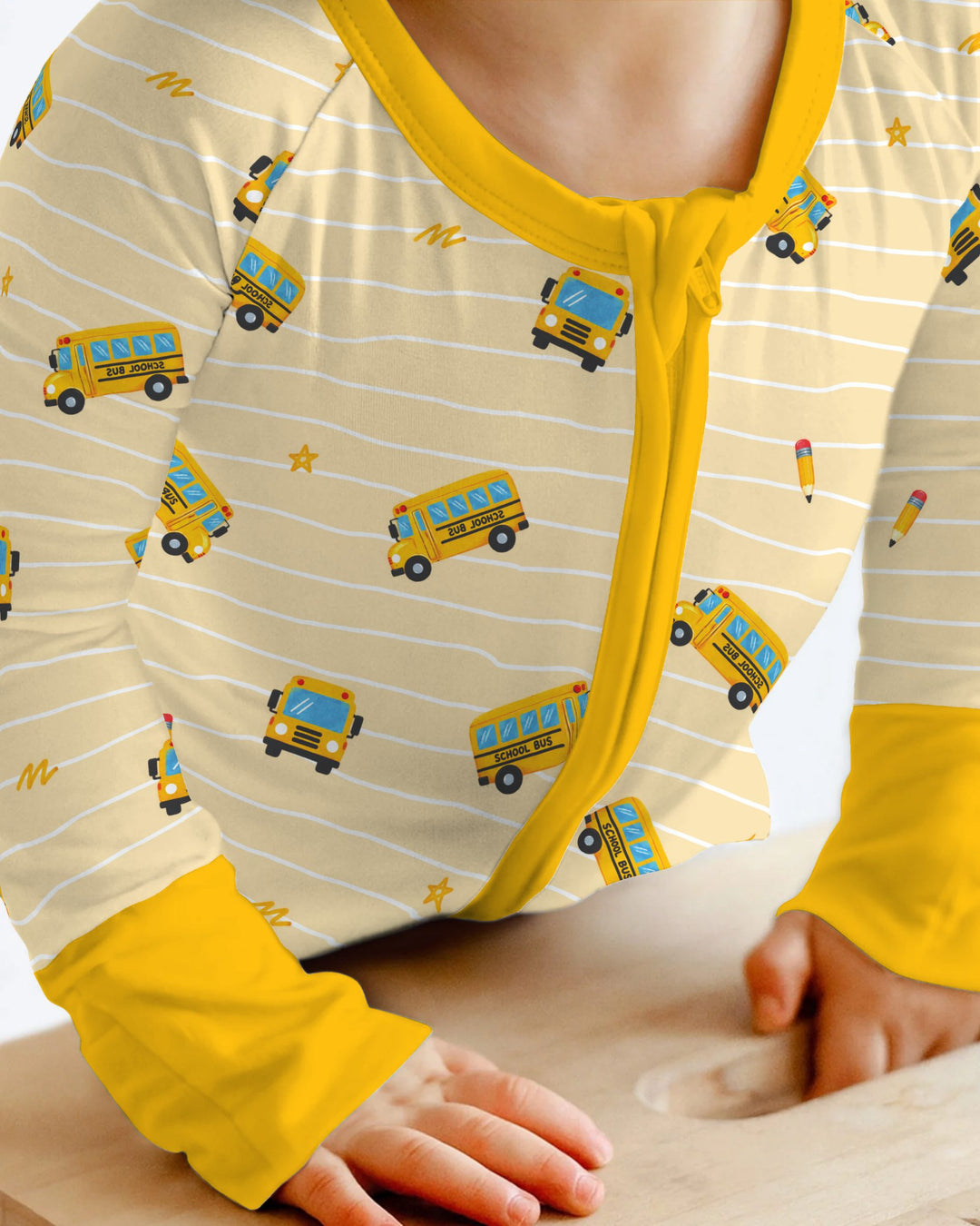 Back to School Bus Doodles Bamboo Convertible Zippy