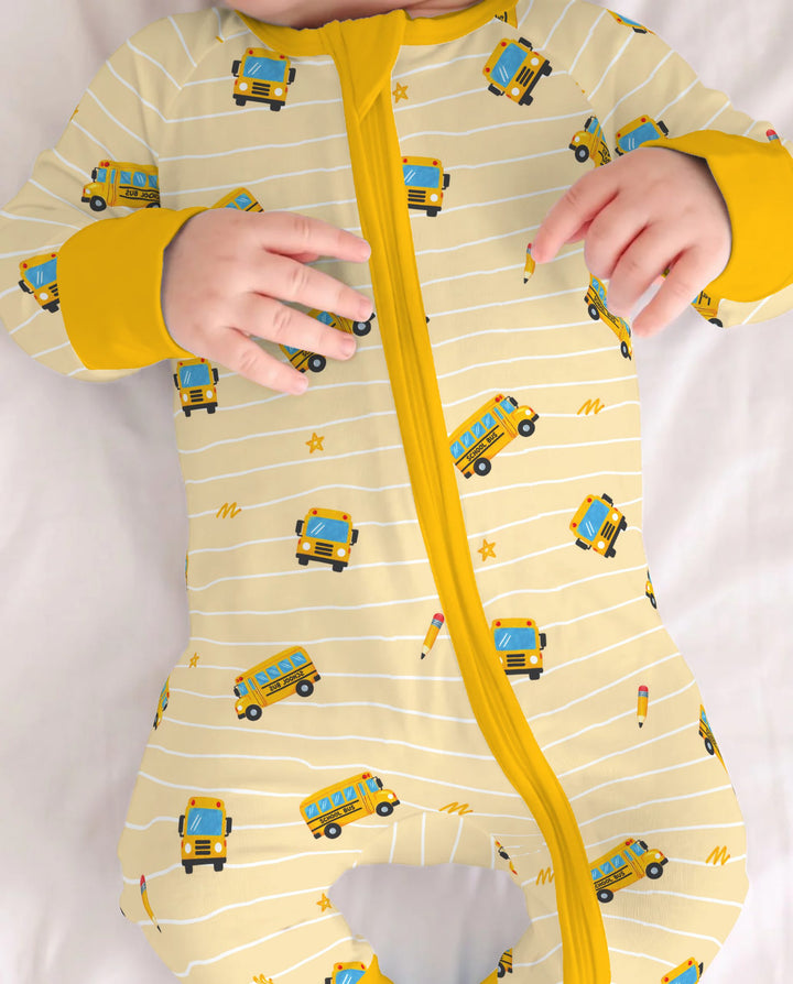 Back to School Bus Doodles Bamboo Convertible Zippy