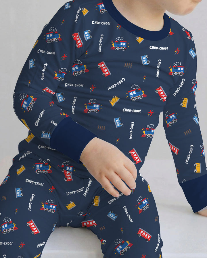Choo Choo Railway Adventure Bamboo Two Piece Long Sleeve Pajama Set