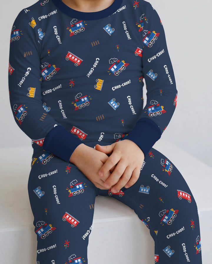Choo Choo Railway Adventure Bamboo Two Piece Long Sleeve Pajama Set