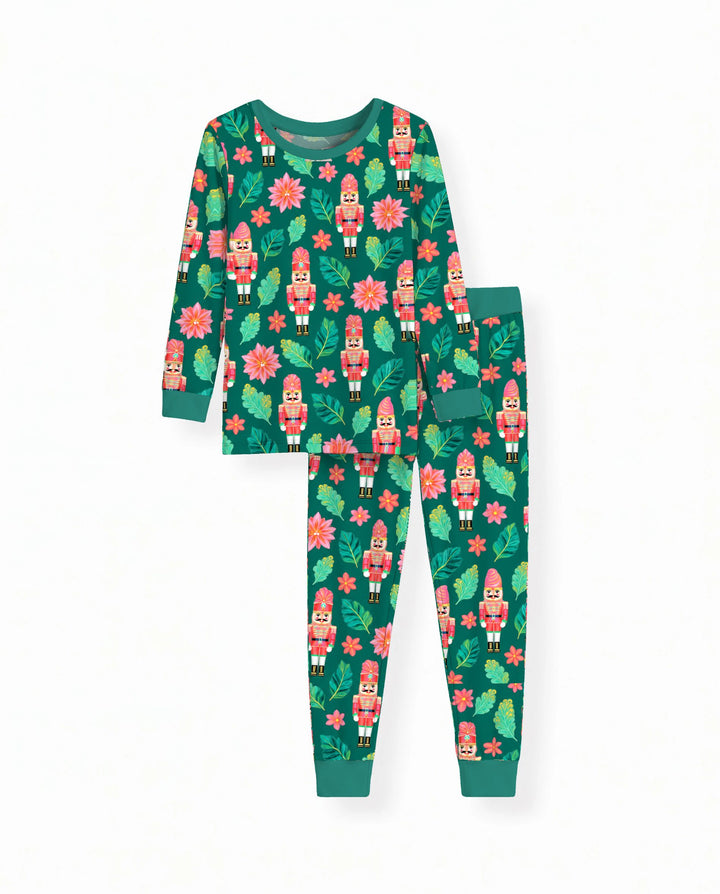 Tropical Nutcracker Christmas Bamboo Two Piece Long Sleeve Pajama Set