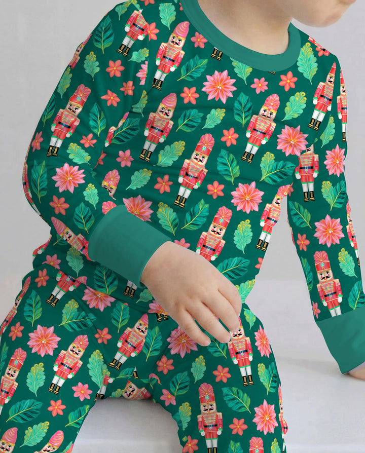 Tropical Nutcracker Christmas Bamboo Two Piece Long Sleeve Pajama Set