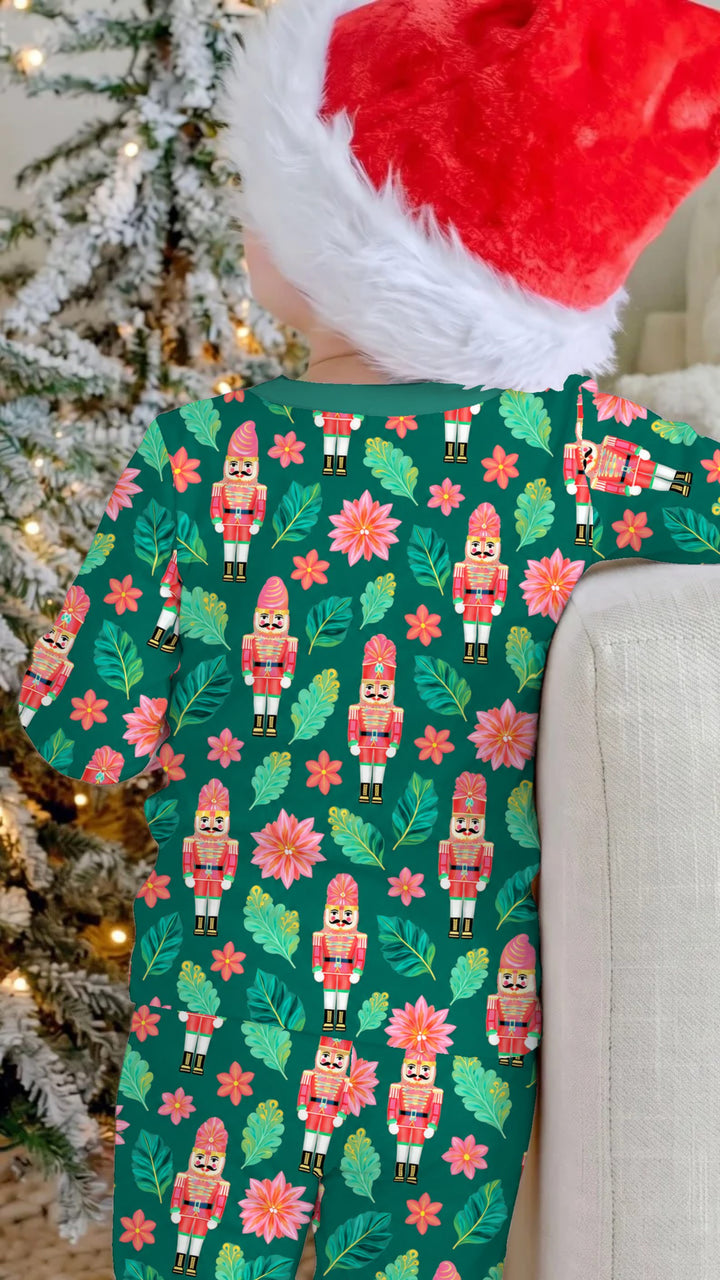 Tropical Nutcracker Christmas Bamboo Two Piece Long Sleeve Pajama Set