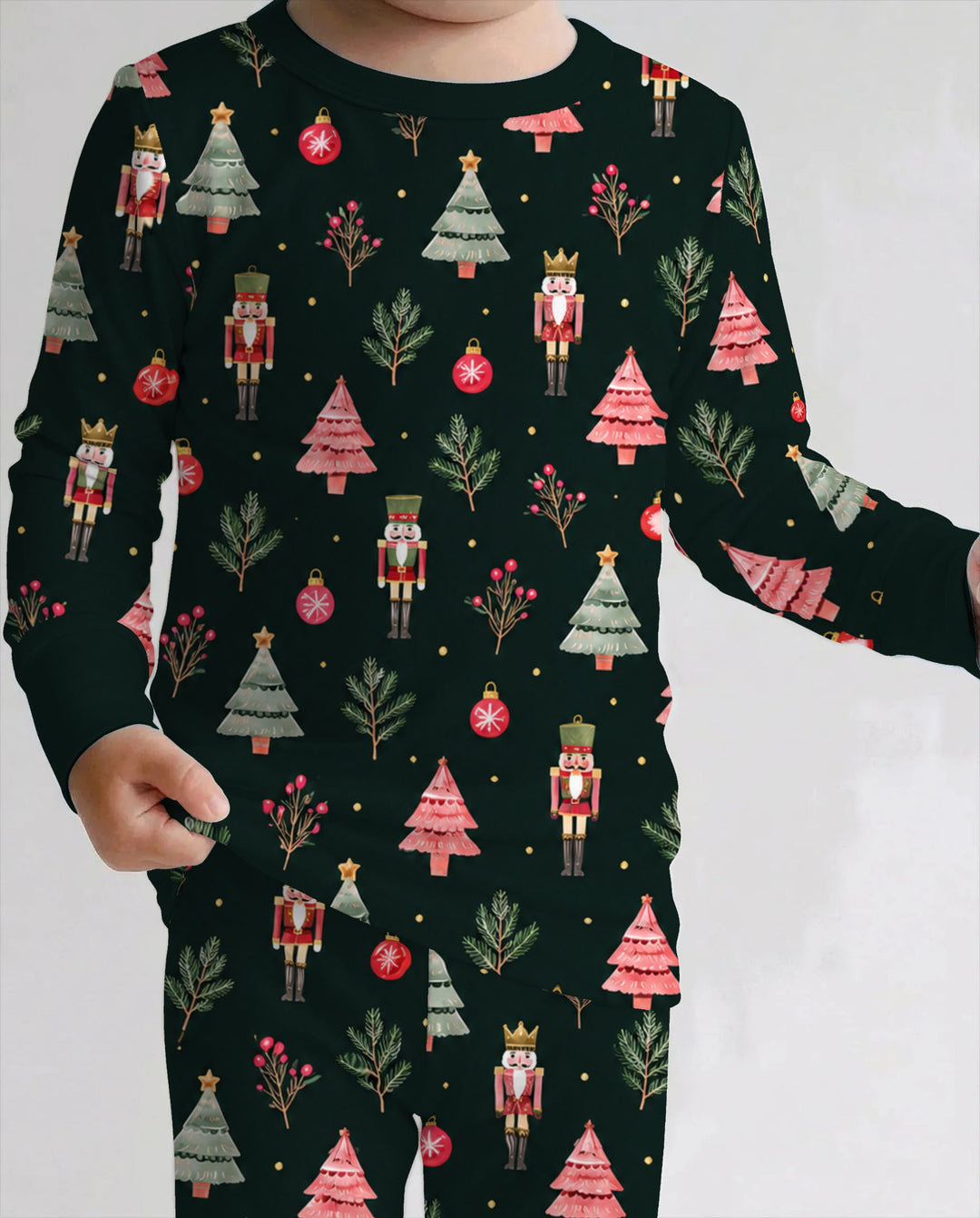 Dark Nutcracker Christmas Bamboo Two Piece Long Sleeve Pajama Set
